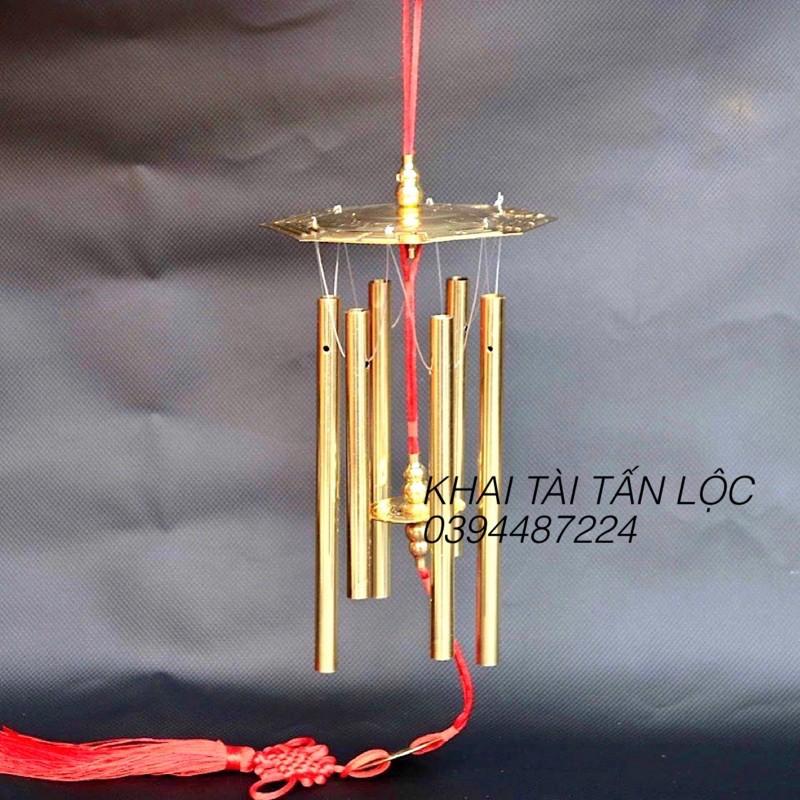Chuông gió bát quái phong thủy 6 thanh đồng chiêu tài hoá sát