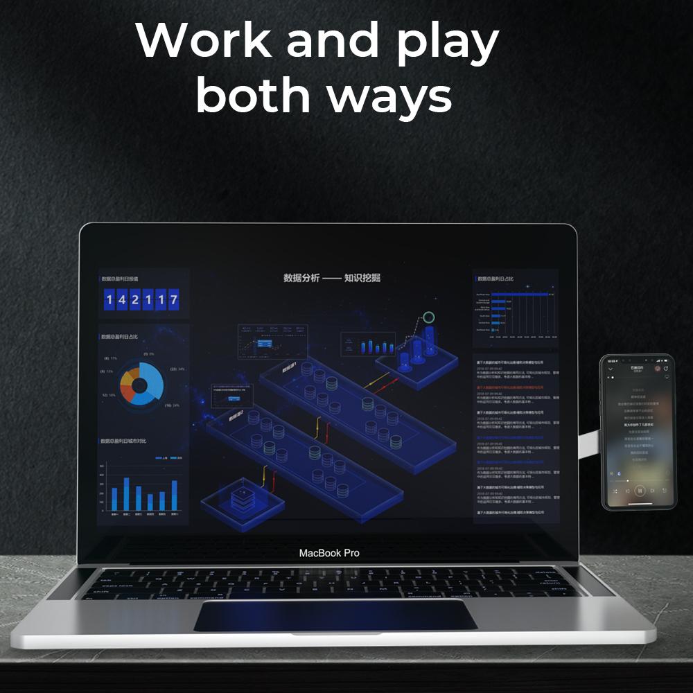 2 Trong 1 Laptop Mở Rộng Đế Máy Tính Xách Tay Cho iPhone 13 Hỗ Trợ Cho Macbook Air Pro Để Bàn Giá Đỡ Máy Tính Xách Tay Phụ Kiện