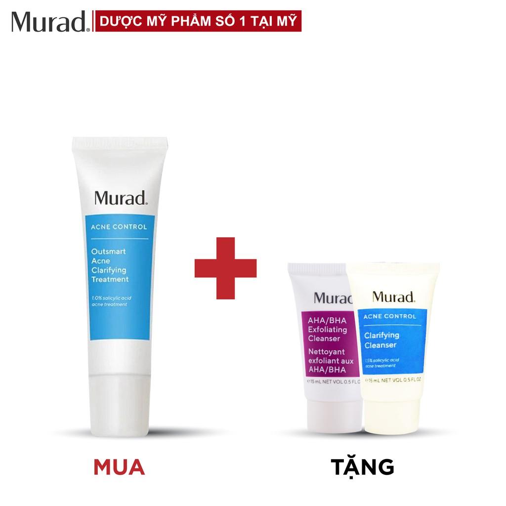 Serum giảm mụn Murad Outsmart Acne (Blemish) Clarifying Treatment 50ml TẶNG Sữa rửa mặt AHA/BHA  + SRM Acne Control 15ml