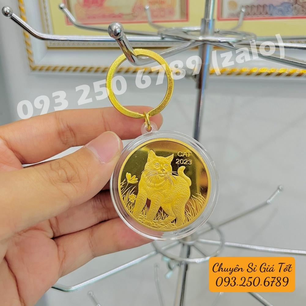 Móc chìa xe máy, Oto Đồng Xu Hình Mèo Vàng của Úc sang chảnh, Tiền lì xì tết 2023 , NELI