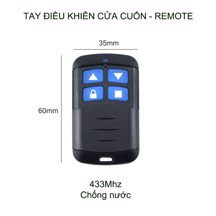 Tay điều khiển cửa cuốn mã gạt, sao chép mã, tần số 433Mhz, chống nước