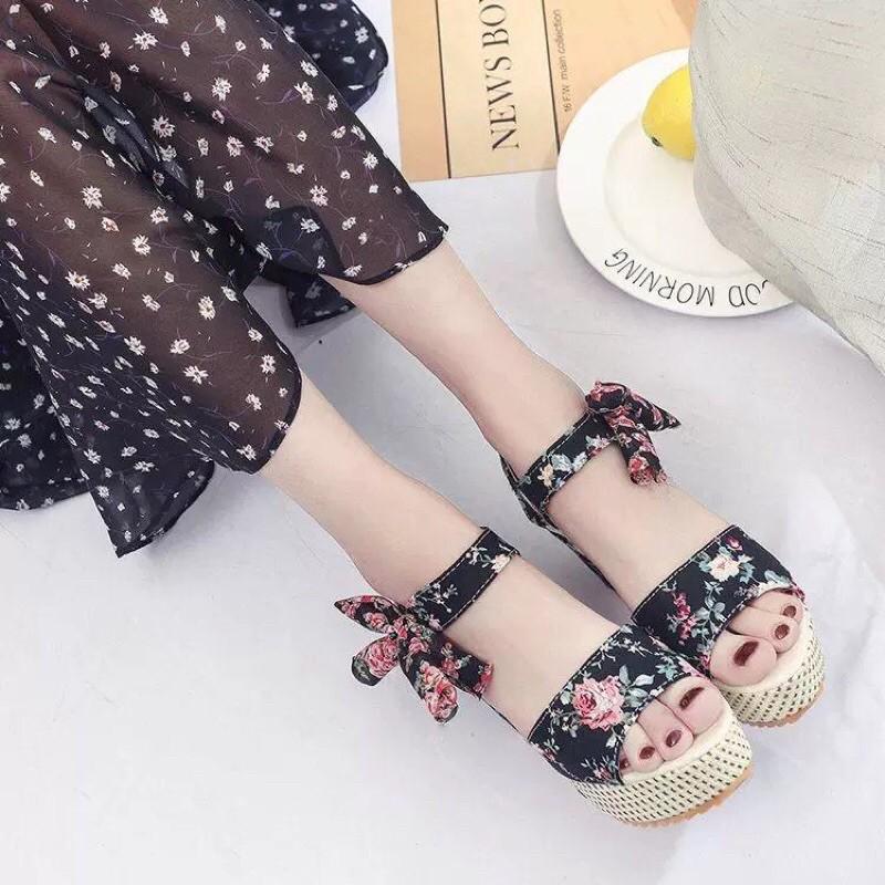 SALE MẠNH GIẦY SANDAL CỘT NƠ SIÊU NHẸ CAO 11Cm