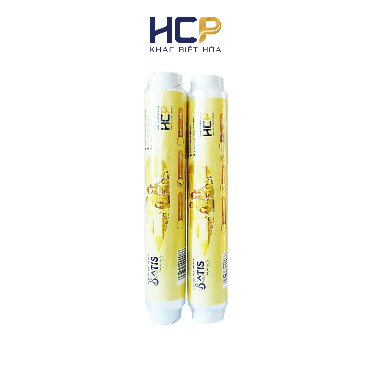 Combo 4 Lõi Màng Bọc Thực Phẩm PE SATIS 30cm x 100m Không Chứa Chất Phụ Gia Gây Hại Sức Khỏe Dùng Được Cho Lò Vi Sóng