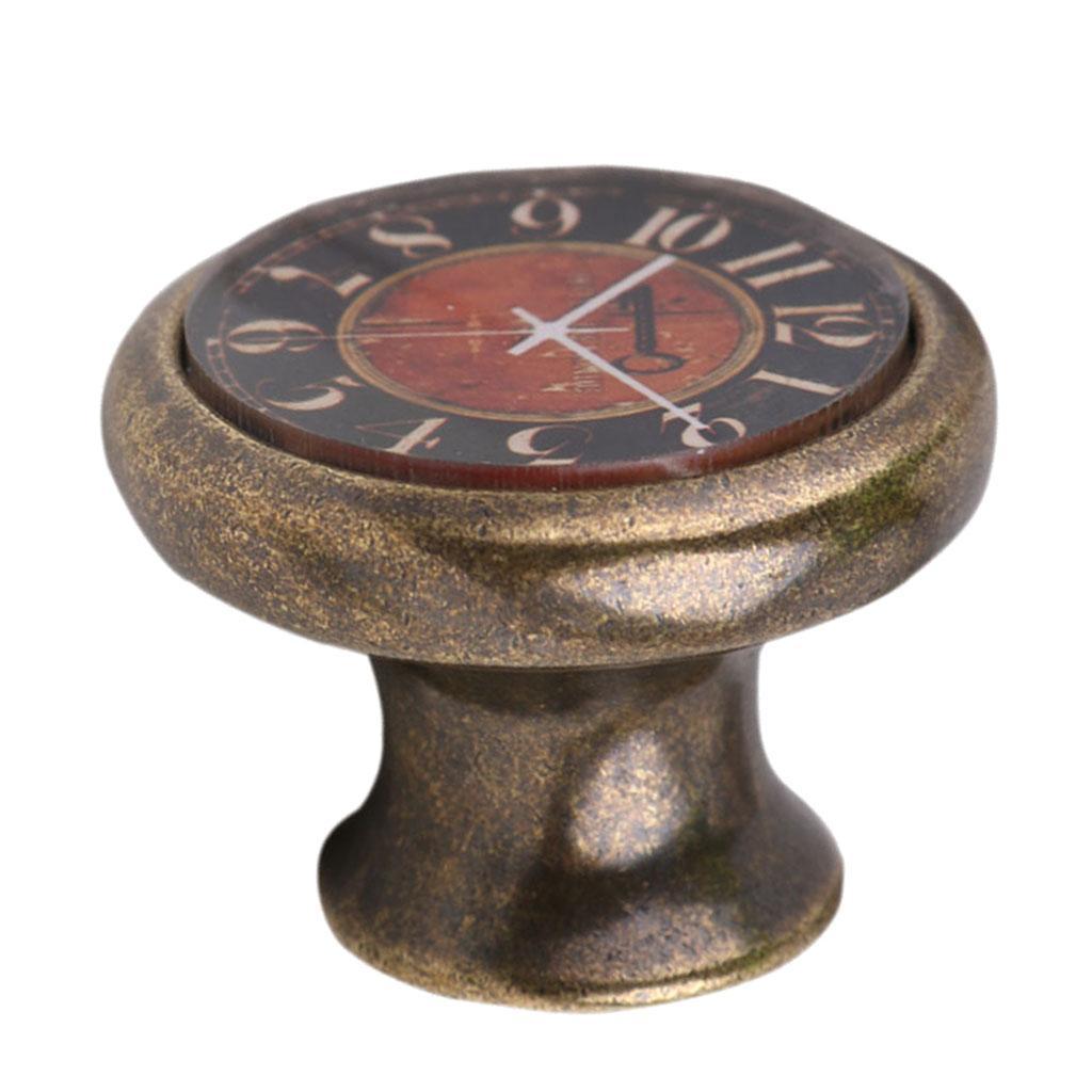 2pcs Retro Clock Cabinet Drawer Closet Handle Pull Cupboard Knob - Retro Key