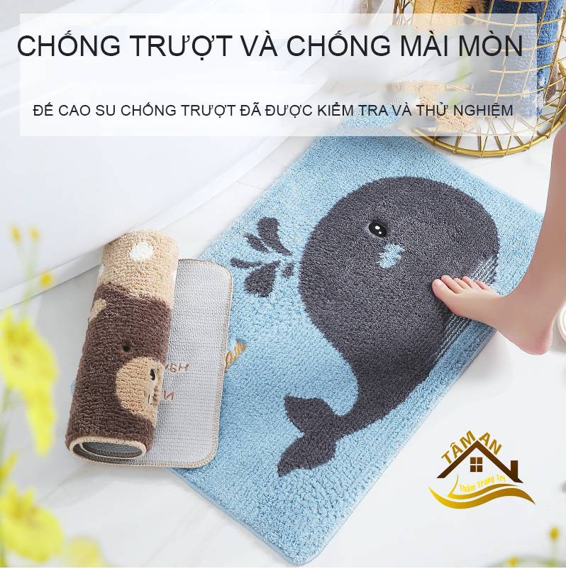 THẢM CHÙI CHÂN LÔNG CỪU HÌNH THÚ DỄ THƯƠNG CHỐNG TRƯỢT ,TRẢI SÀN TRANG TRÍ KÍCH THƯỚC 38X58CM