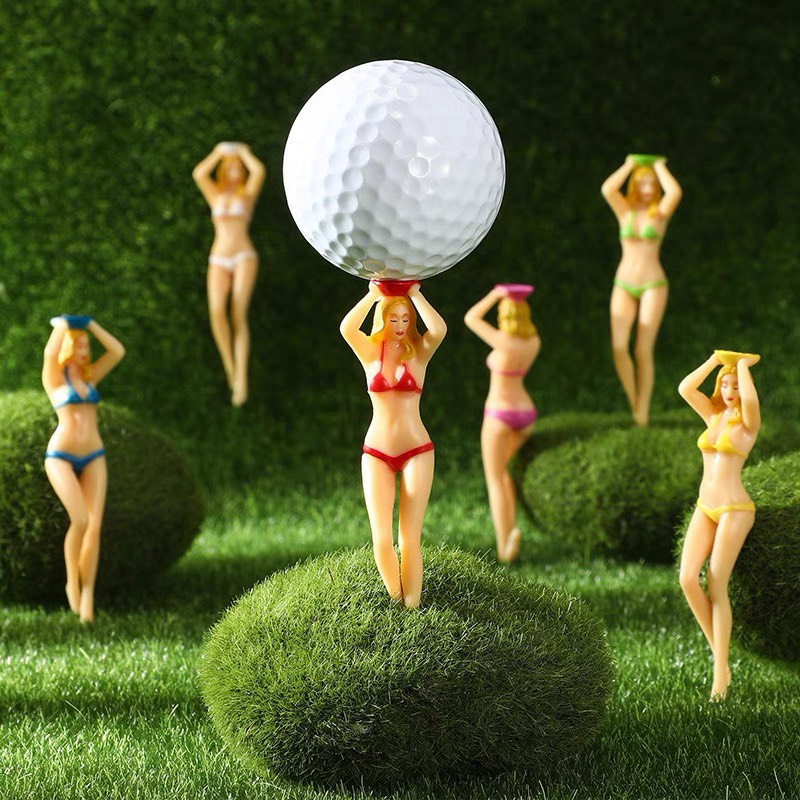 Tee golf bằng nhựa nhiều màu sắc Bikinii Girl, que đỡ bóng chơi golf giá rẻ hình cô gái màu sắc ngẫu nhiên