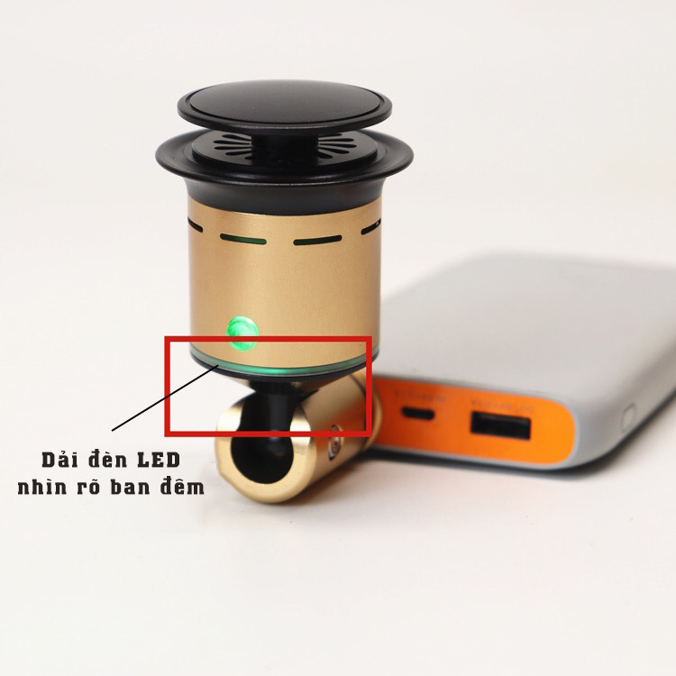 Tẩu xông trầm hương trên ô tô hình tháp đèn cổng USB với khay chứa rộng kèm 4 mức nhiệt 200 độ