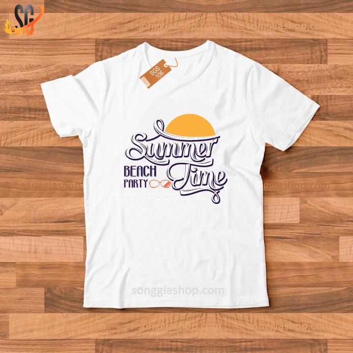 Áo Thun Summer Time - Thun Cotton - Đủ size Nam Nữ SGS106