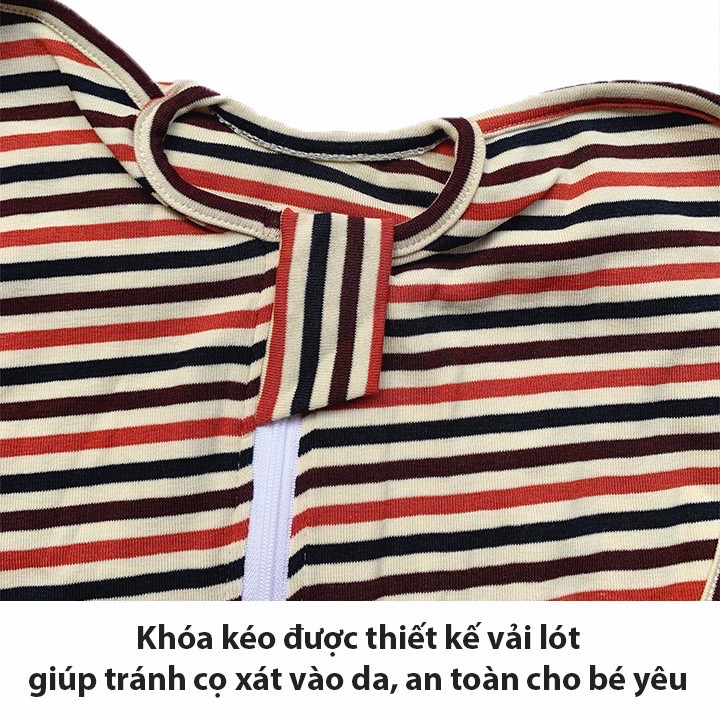 Nhộng chũn cho bé sơ sinh chất vải thun cotton 4 chiều cao cấp có khóa kéo 2 chiều giúp bé ngủ ngon Baby-S – SSS002