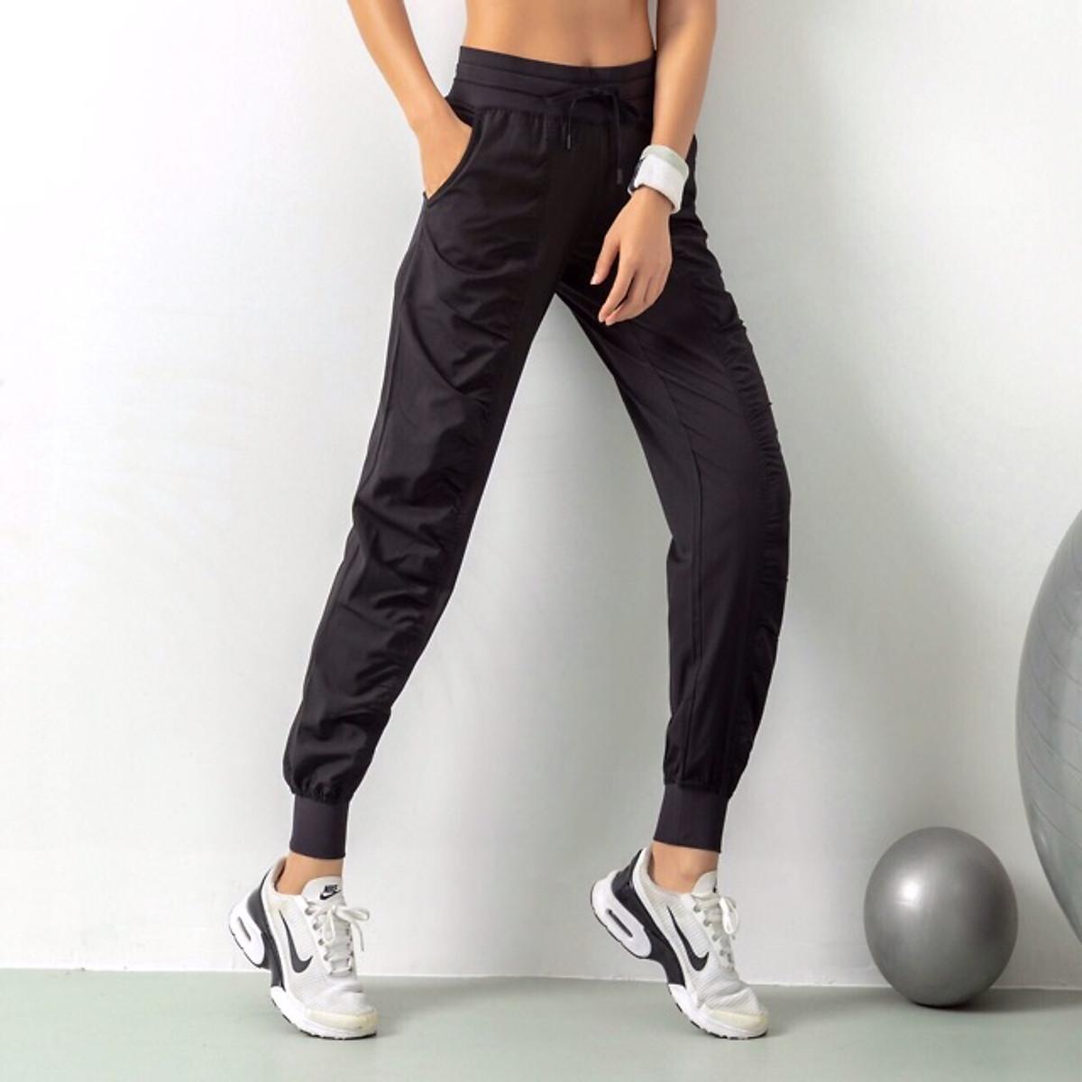 QUẦN DÀI JOGGER SPORT DÙ NỮ TẬP GYM/YOGA/ĐI BỘ CHẤT VẢI DÙ CAO CẤP THẤM HÚT MỒ HÔI - Màu Hồng