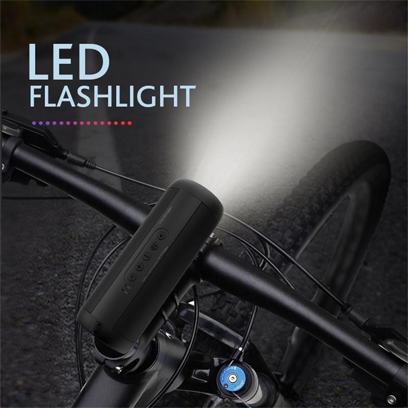 T2 Xe Đạp Loa Bluetooth Thể Thao Ngoài Trời Chống Nước Loa Không Dây Đài FM Âm Thanh Loa Di Động Có Đèn Led Color: green