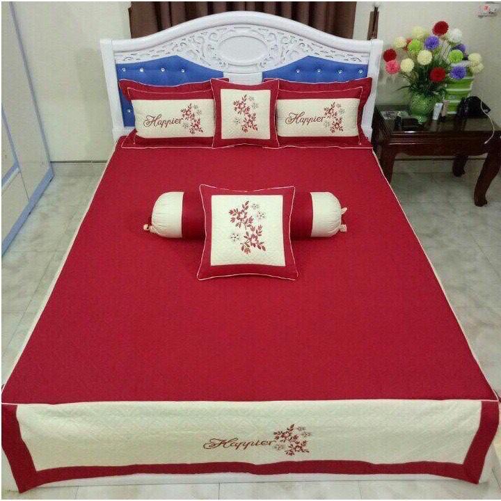 Ga phủ giường trần bông satin nhiều màu đủ kích thước _ KHÔNG KÈM VỎ GỐI NẰM