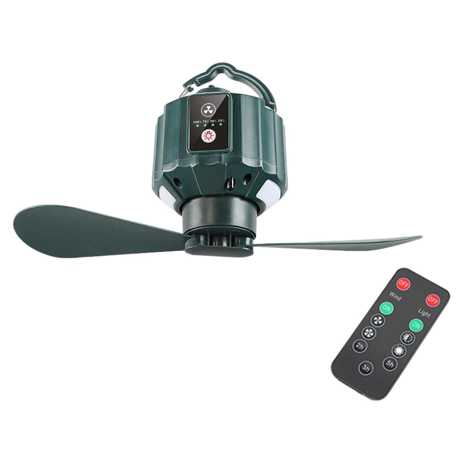 Portable Camping Fan with LED Lantern Folding with Hanging Hook with Remote