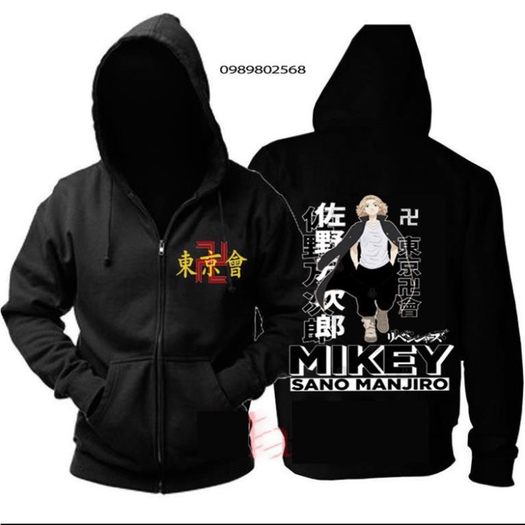 XẢ KHO 12 MẪU ÁO KHOÁC ÁO HOODIE TOKYO REVENGERS MIKEY, MANJIRO , SANO DRAKEN ANIME KÈM QUÀ TẶNG