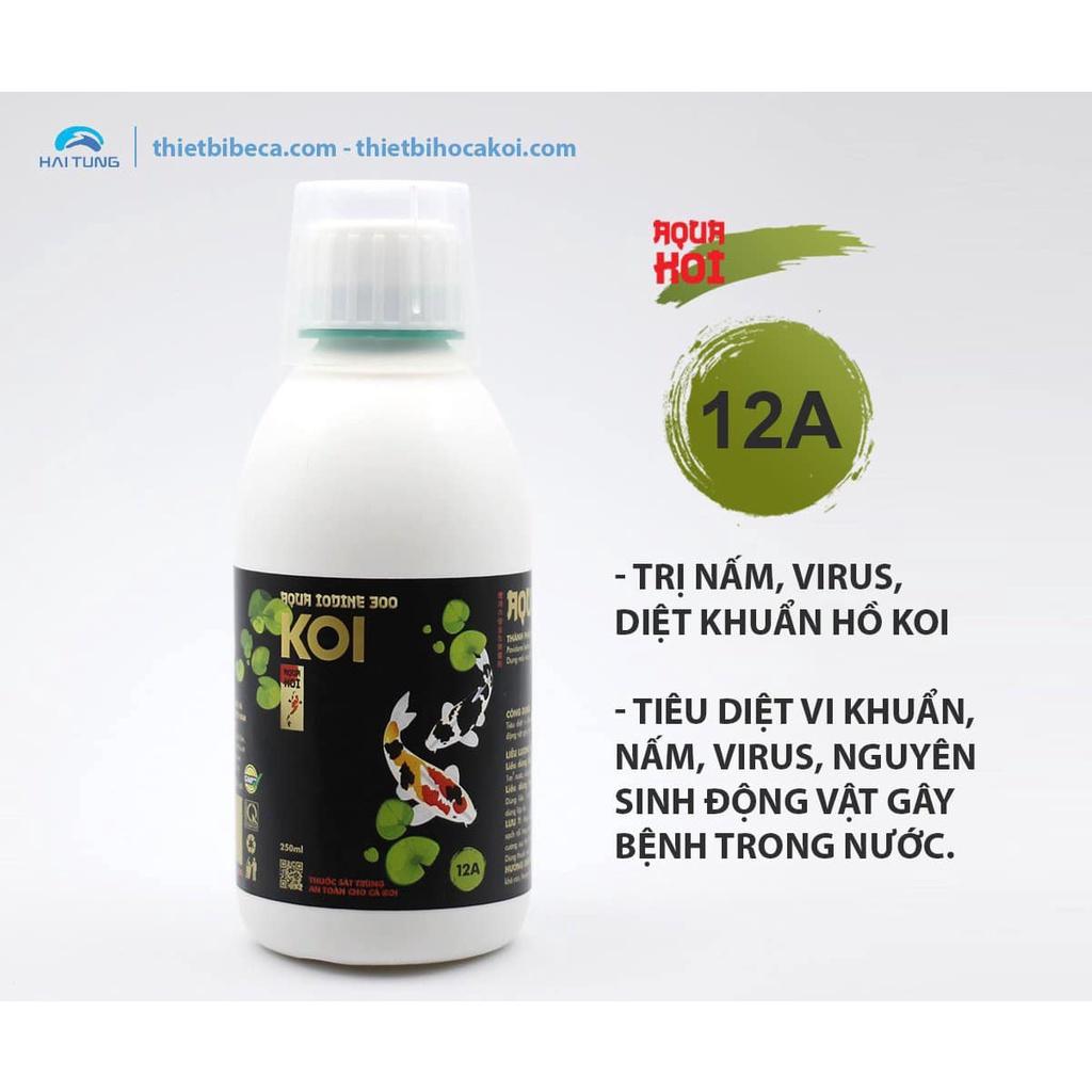 Chế phẩm số 12A.Trị nấm, diệt khuẩn gây bệnh hồ Koi AQUA IODINE 300
