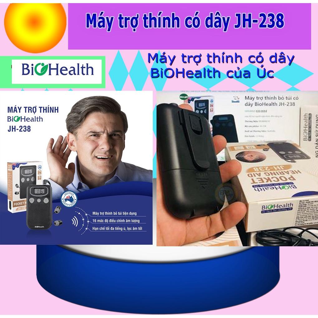 BẢO HÀNH 1 NĂM - MÁY TRỢ THÍNH Bỏ Túi Có Dây Biohealth JH-238 - Máy Điếc, Tai Nghe Trợ Thính Cho Người Già