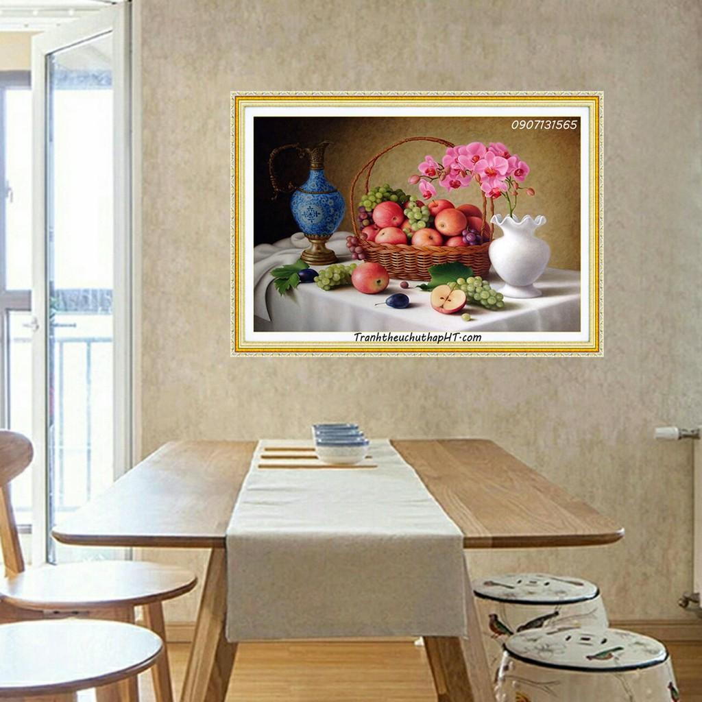 Tranh đính đá Giỏ trái cây chín mọng LV046 – Tự đính