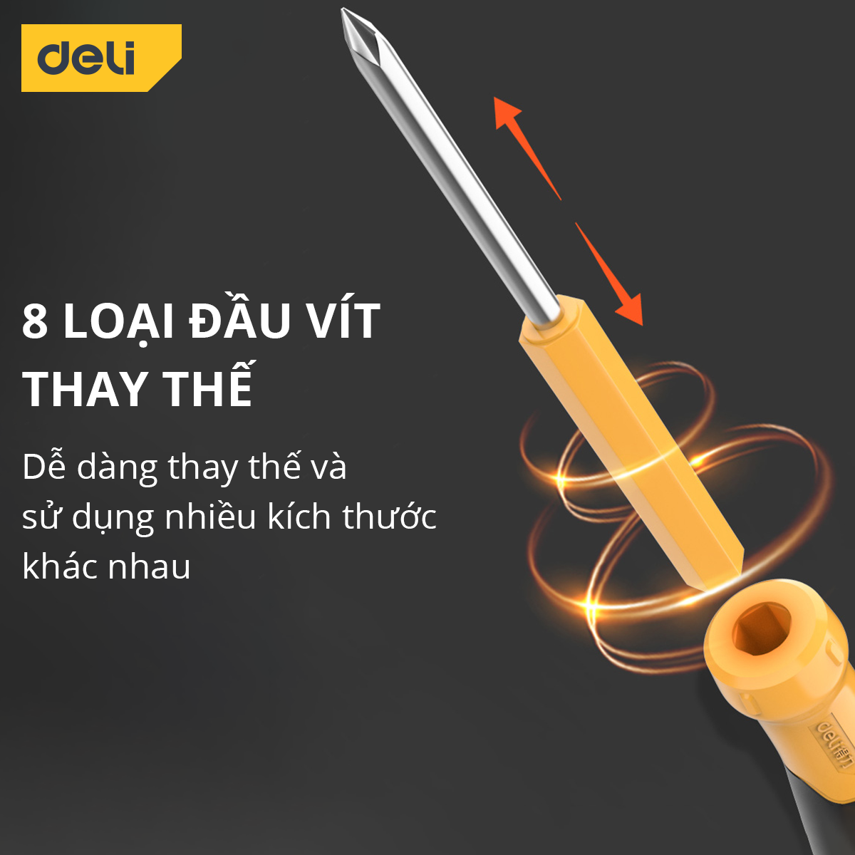 Bộ Tua Vít Deli 9 Chi Tiết Đa Năng, Nhỏ Gọn, Tiện Dụng - Vặn Ốc Vít, Sửa Chữa Đồ Dùng Gia Đình - DL636009