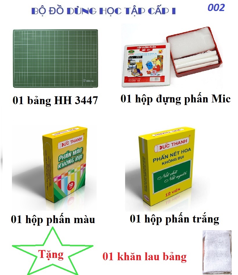 Bộ đồ dùng học tập - Bảng Cấp I - 002