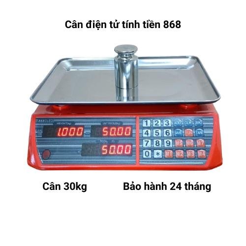 cân điện tử tính tiền ( 868 ) dùng cho bán hàng hoa quả,trái cây ,thịt cá.vv...mặt cân được làm bằng inox dày sáng bóng