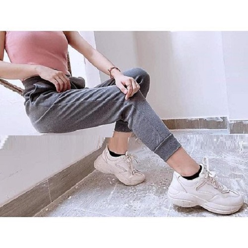 Quần Jogger len tăm bo ống nữ chất đẹp, tông màu cơ bản chipxinhxk