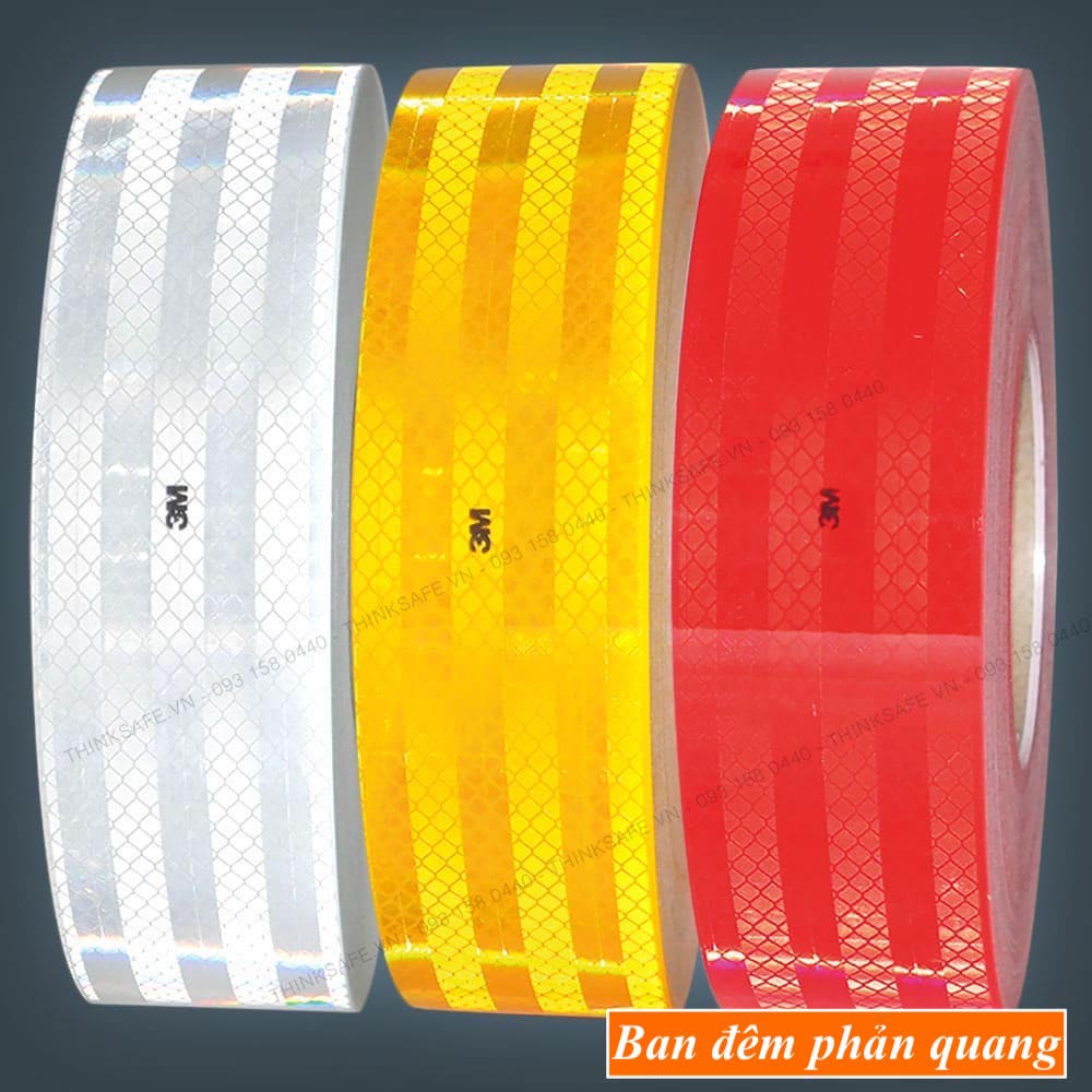 Băng keo phản quang 3M 983 phản quang theo cấu trúc kim cương, bền màu chuyên dùng phản quang xe máy, ôtô nhà xưởng (màu vàng)