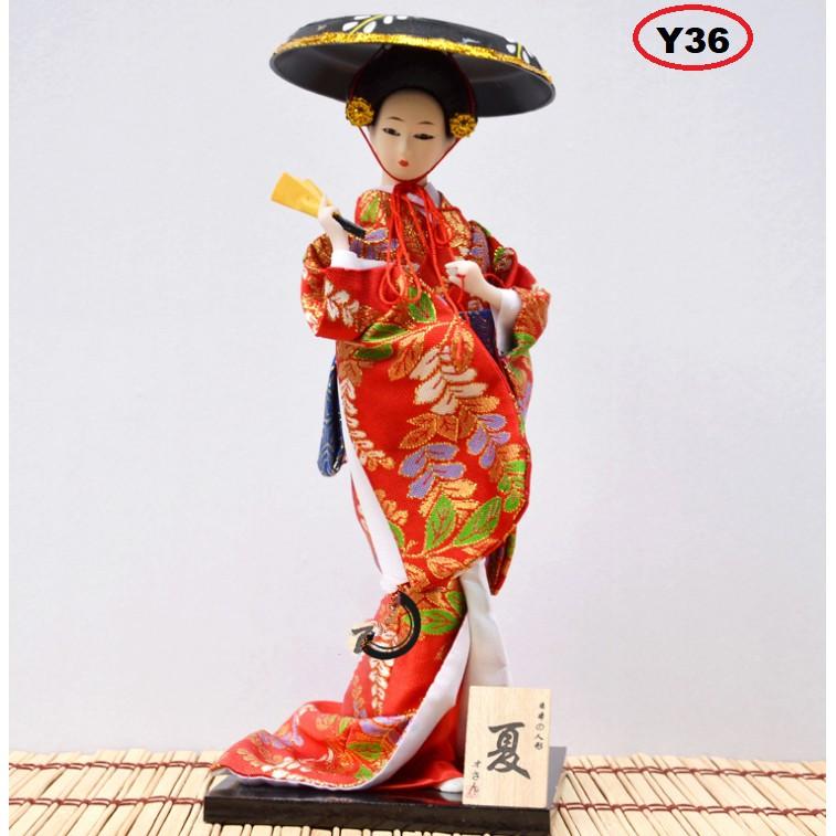 KHO-HN * Búp bê Geisha cao 30cm mặc trang phục truyền thống Nhật Bản - mẫu Y36 (ảnh thực tế)