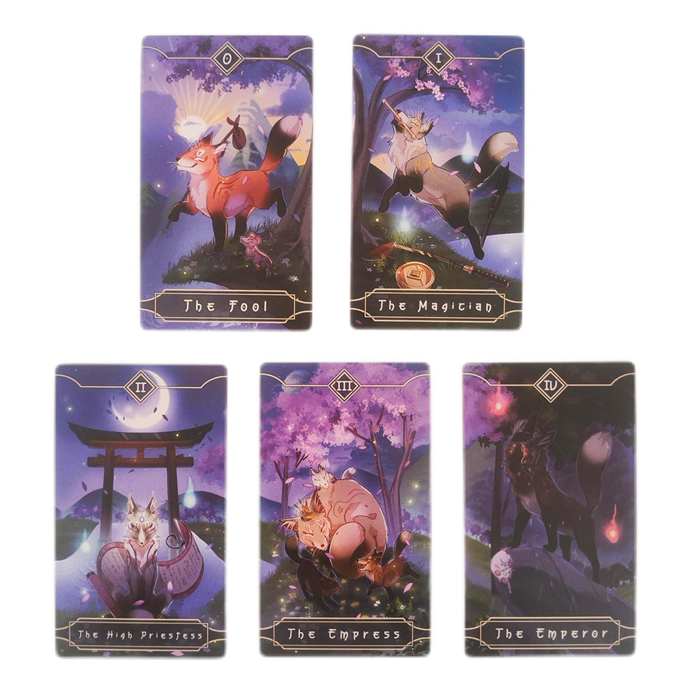 Bộ bài Seasonal Fox Tarot 78 lá bài 7x12 Cm tặng đá thanh tẩy