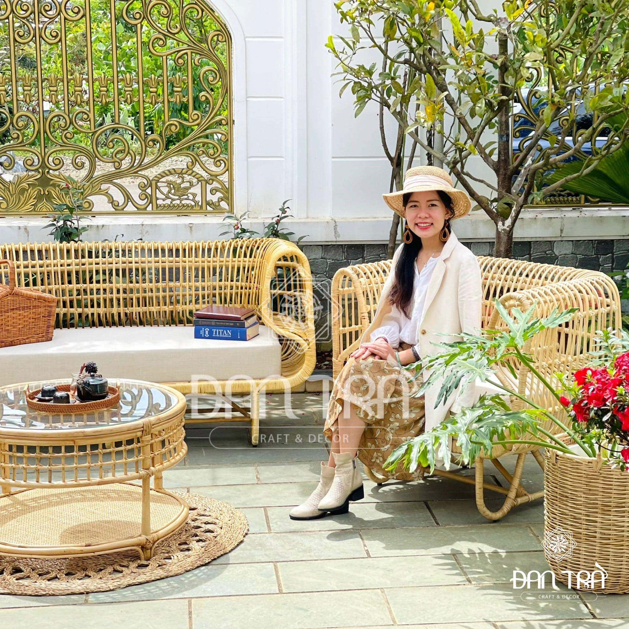 Ghế Mây Đơn Nest Dáng Vuông Cao Cấp - Ghế Mây Thư Giãn-Ghế Mây Decor Phòng-Nội Thất Mây Tre Đan