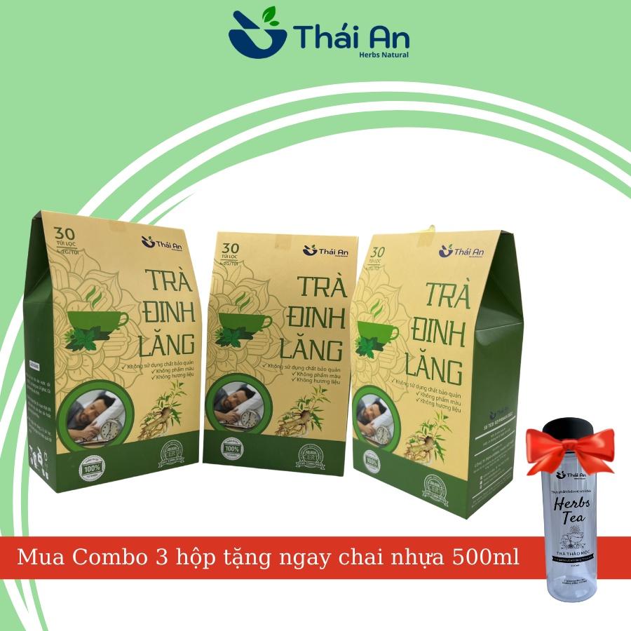 COMBO 3 Trà Đinh Lăng Thái An - Trà Túi Lọc Thảo Mộc Hỗ Trợ Sức Khỏe An Thần Giảm Stress - Thái An Herbs Natural