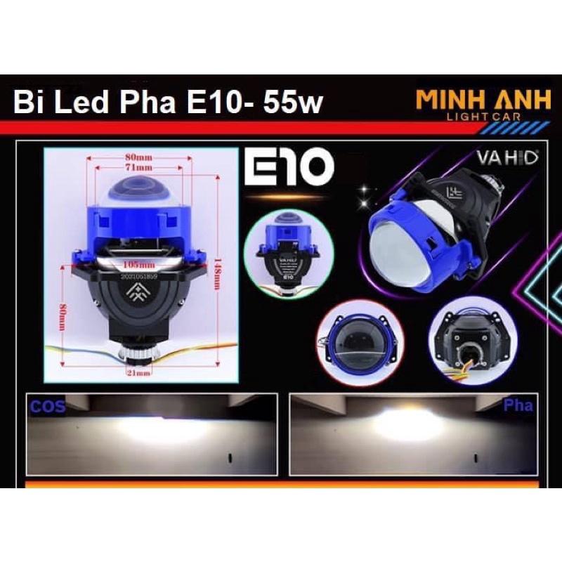 Bi pha led E10 60W trợ sáng pha 350%. Viền cắt Laser độ pha cho Ôtô, xe máy.