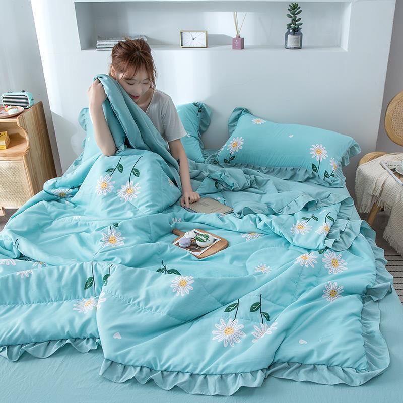 Bộ chăn ga Cotton Đũi phối bèo 100% Hàng nhập khẩu siêu mềm mát