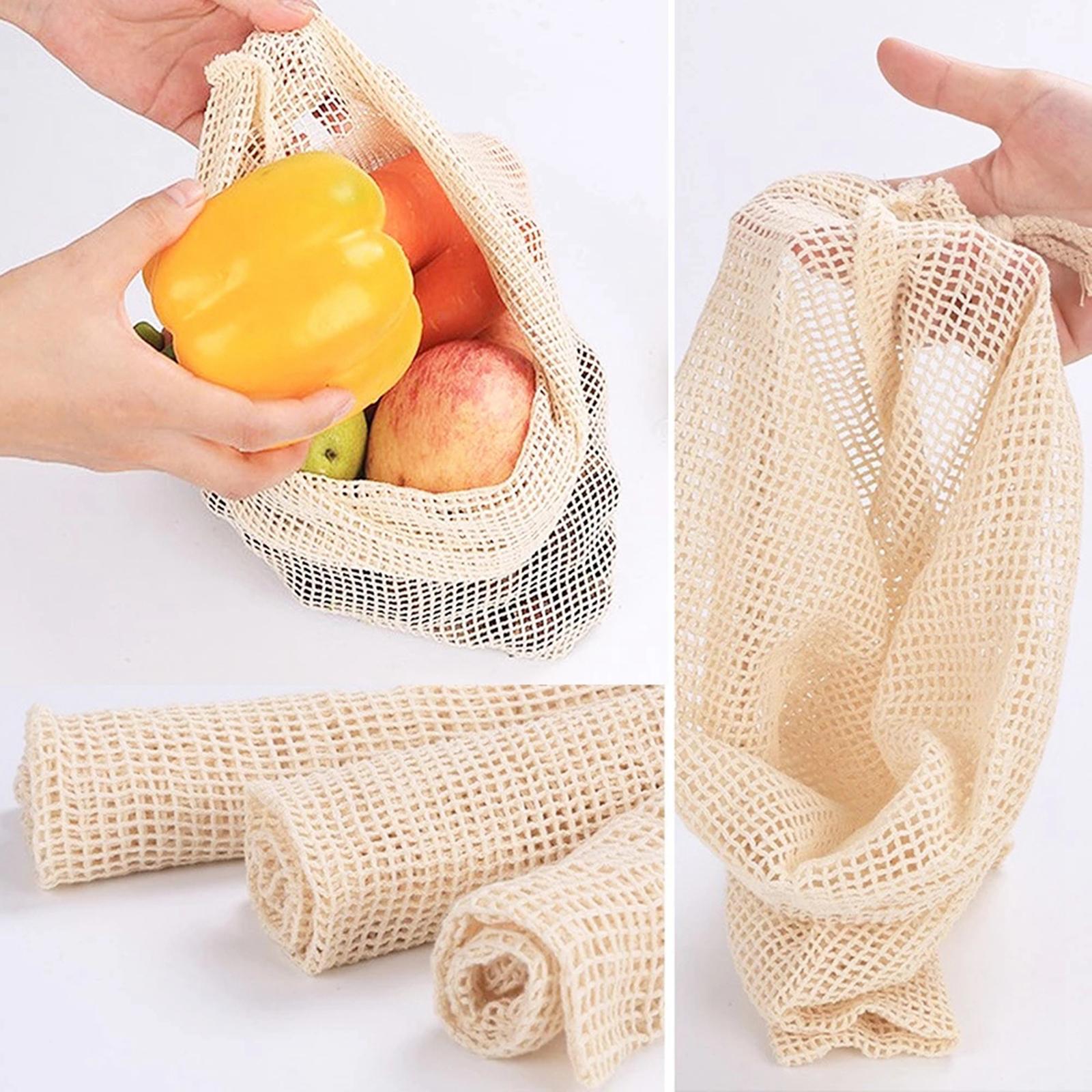 Cotton Mesh Vegetable Bags Produce Bag Storage Bag