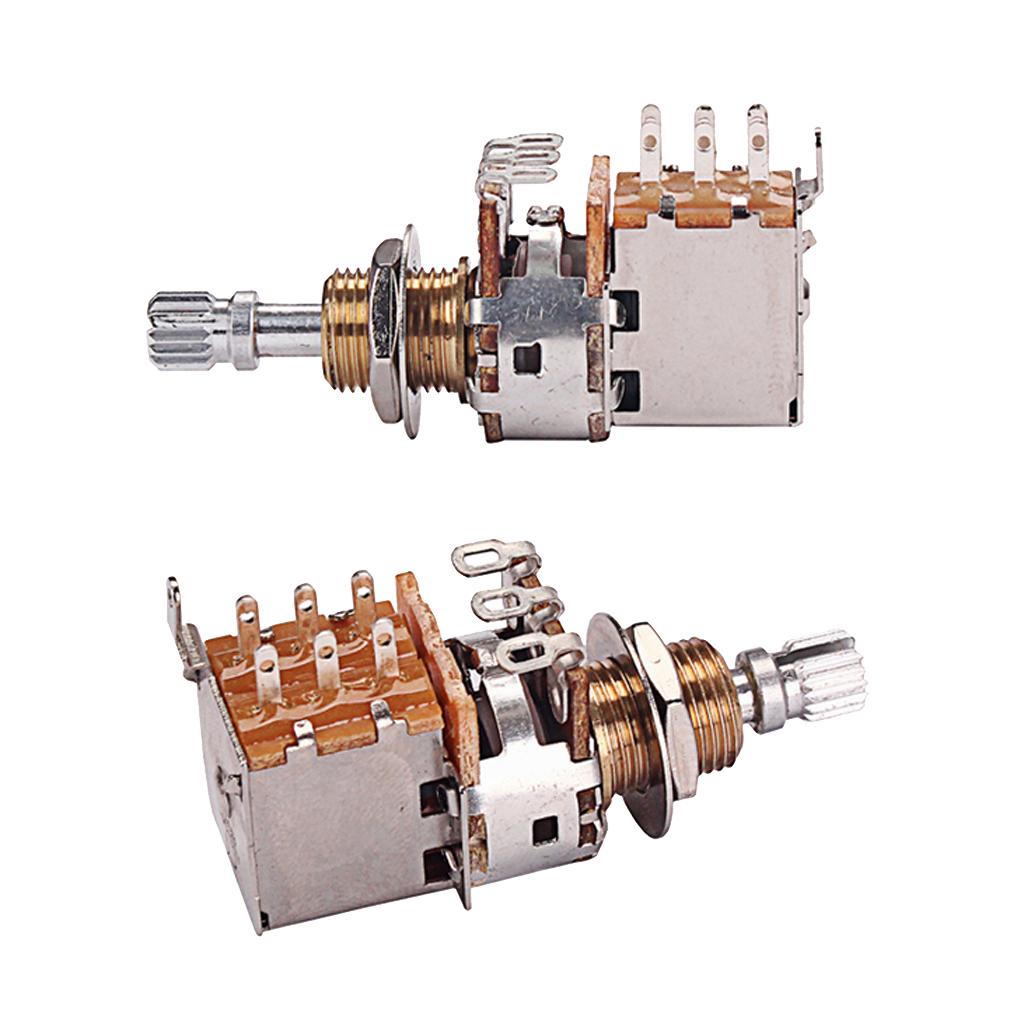 Phép Lạ Chiếu 2 Chiếc Kim Loại Dpdt A500K B500K Chuyển Mạch Nồi Chiết Áp Cho Đàn Guitar Bass