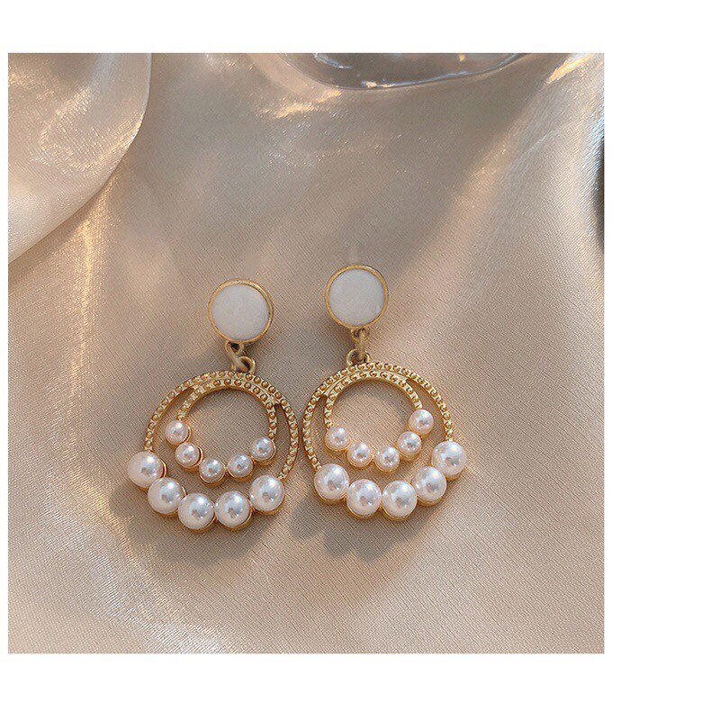 Khuyên tai, Bông tai Thời Trang Hàn Quốc Mạ Bạc 925 Hình Tròn Cao Cấp Cho Nữ