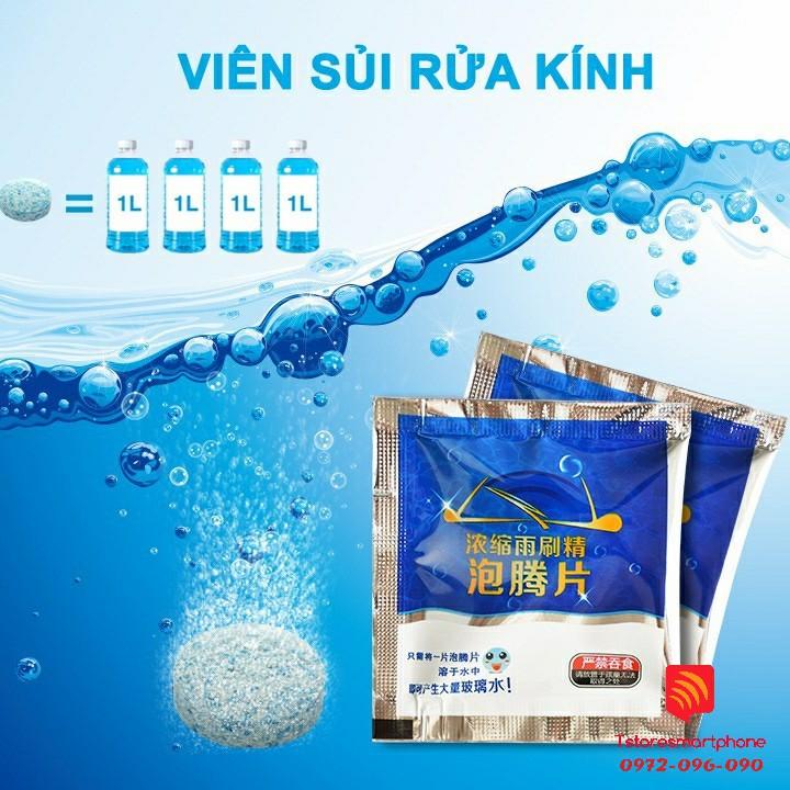 Viên sủi rửa kính xe ô tô chùi kính siêu sạch và siêu tiết kiệm