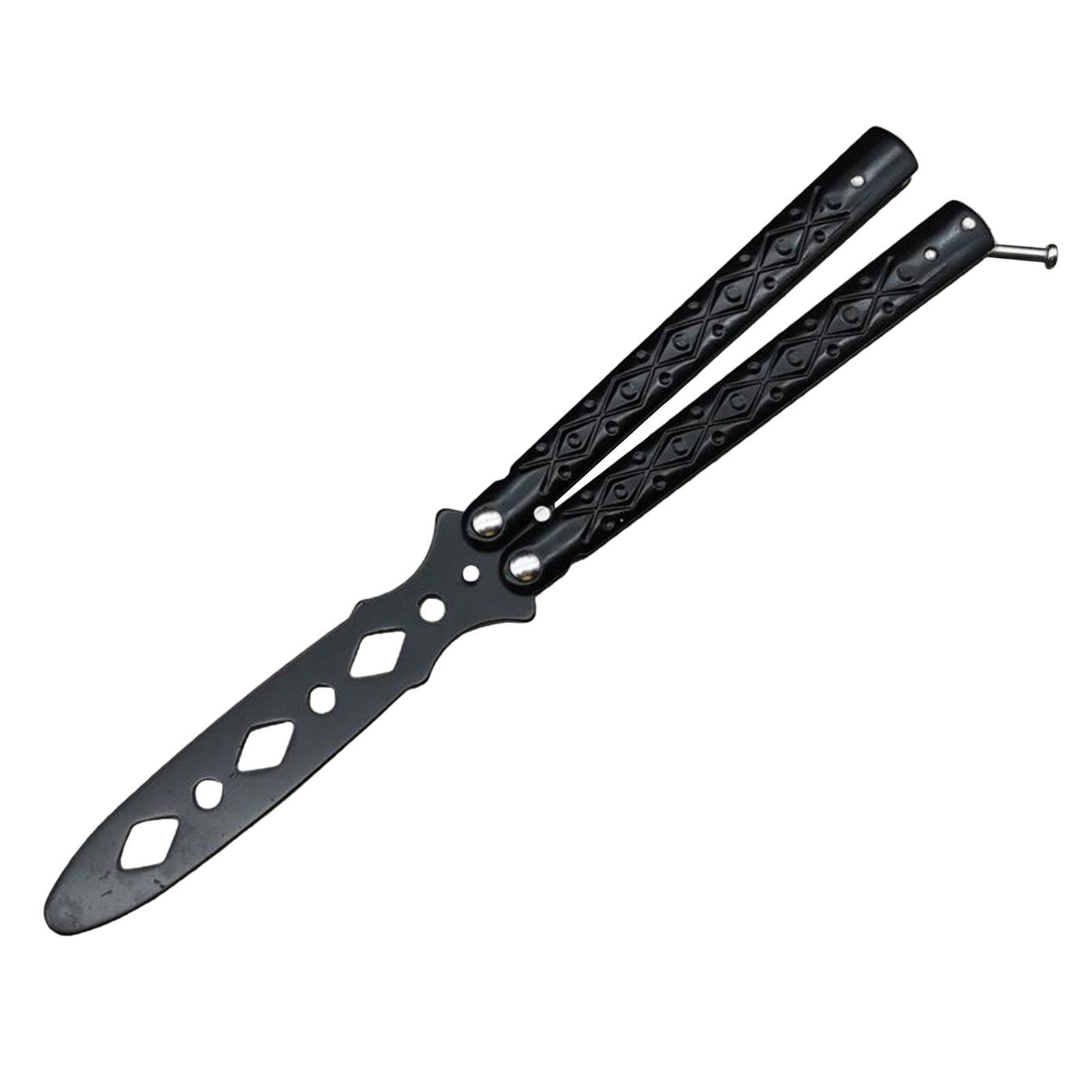 2xButterfly Balisong Trainer Training Knife Tool Safe Use Black