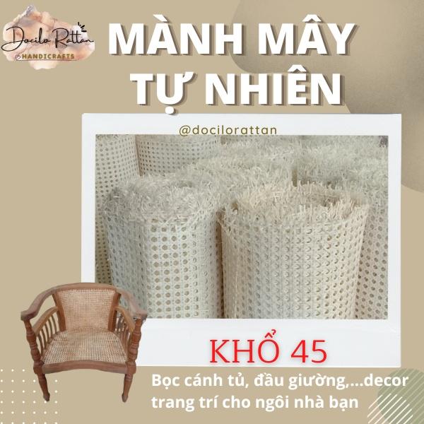 [KHỔ 45] Mành lưới mây thật mắt cáo màu TỰ NHIÊN, màu TẨY TRẮNG bọc cảnh cửa, cánh tủ, đầu giường-Decor trang trí nội thất