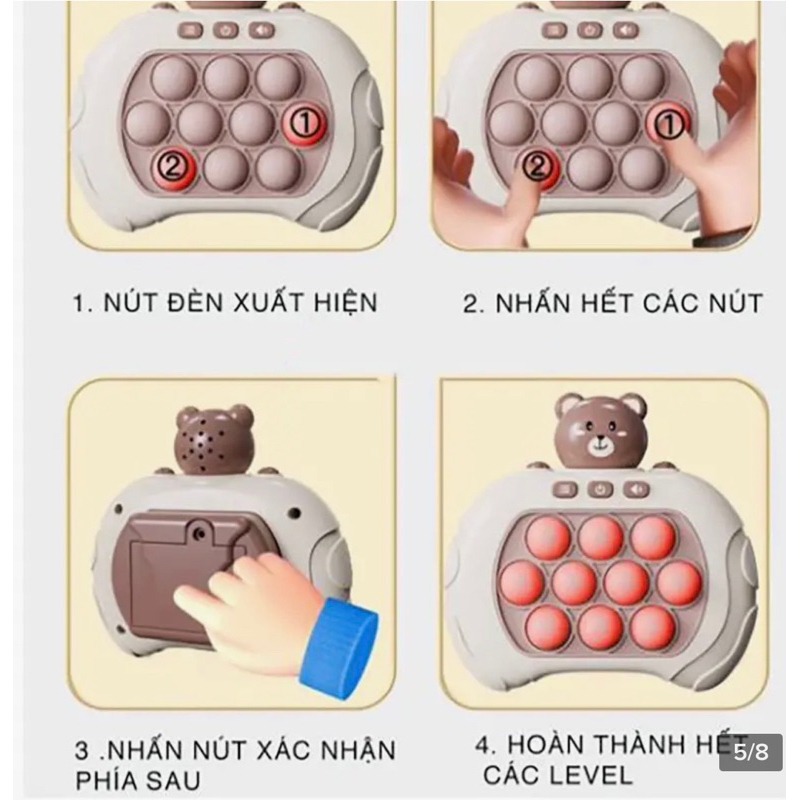 Đồ chơi Pop it thế hệ mới - máy điện tử chơi game Pop it giải trí bấm nút theo đèn nhạc