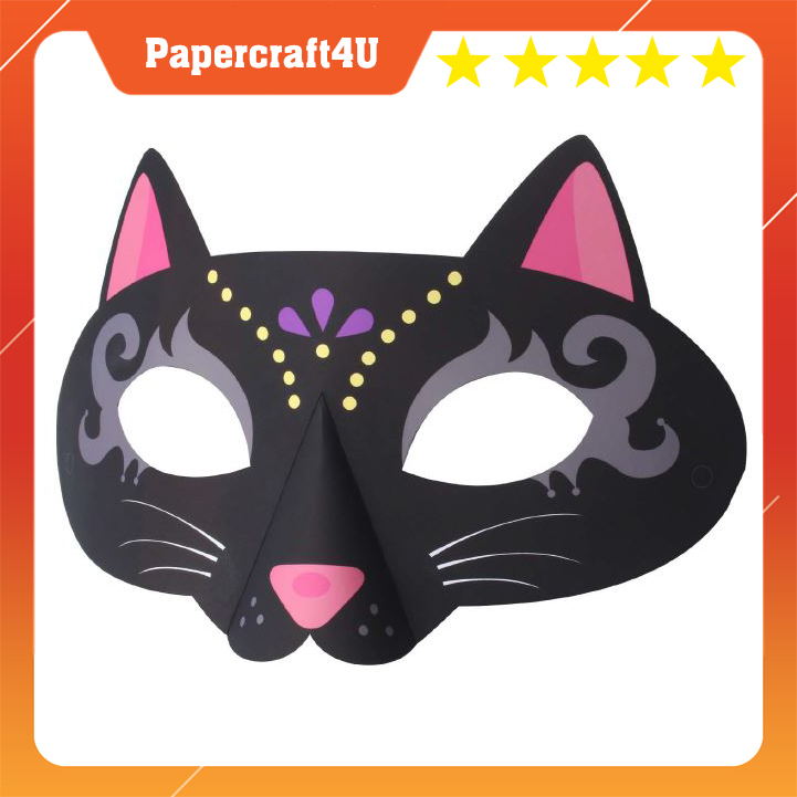 Mô hình giấy 3D Lễ hội Halooween Halowen Combo Mặt nạ hóa trang BAT and CAT