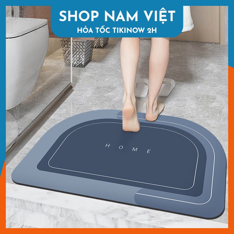 Thảm Nhà Tắm, Nhà Bếp Siêu Thấm Nước, Chống Trơn Trượt Tối Giản, Hiện Đại Navivu - Vòm Xanh Dương - 40Cm X 60 Cm