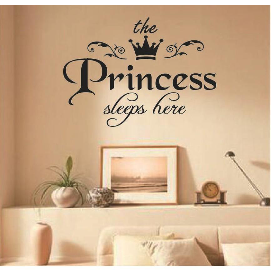 Decal trang trí tường - Chữ Tiếng anh PRINCESS nữ hoàng