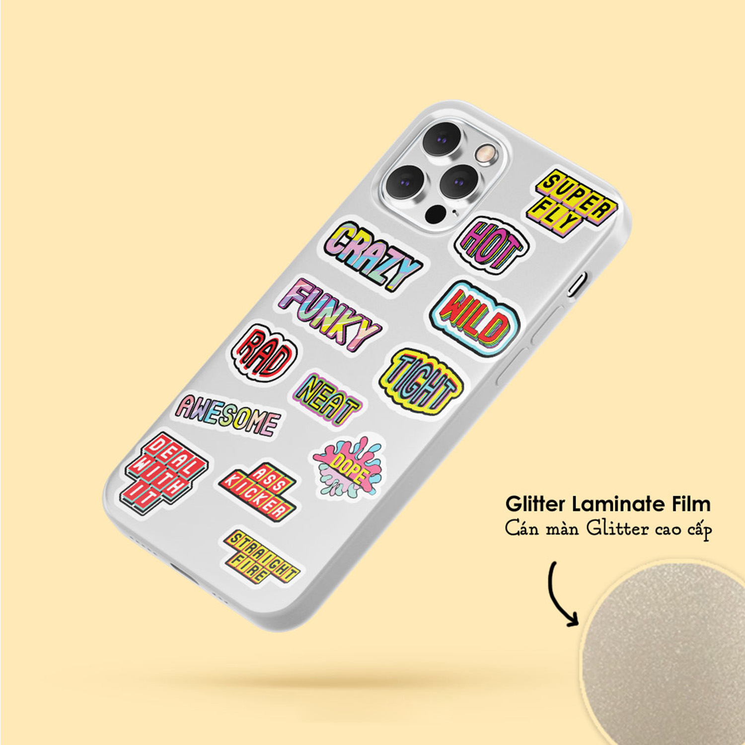 Vol.2 comic words - Little sticker sheet A6 hình dán cán màn lấp lánh - Sticker Factory