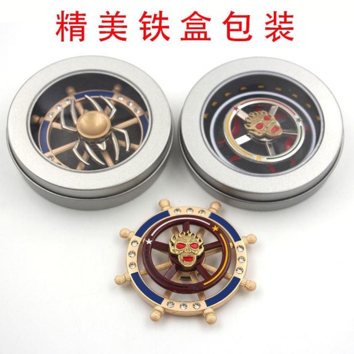 SPINNER Con quay Họa Tiết 8 cánh 6 viên đỏ thép 2 tầng 2 chế độ quay kép KIM LOẠI thép cực chắc chắn