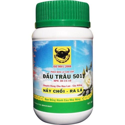 Phân bón lá Đầu Trâu NPK 501 ,chuyên dùng cho hoa lan,cây kiểng - Hũ 100gr