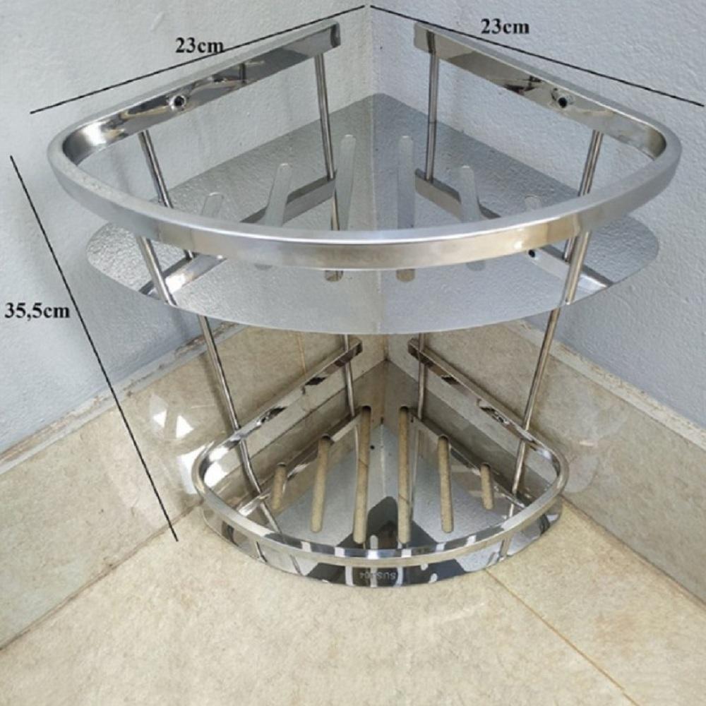 Kệ Góc Nhà Tắm 2 Tầng Inox 304 Cao Cấp Sáng Bóng Tiện Dụng - Kệ Góc Nhà Tắm 2 Tầng Inox 304 Cao Cấp Sáng Bóng Tiện Dụng - Hàng Loại 1
