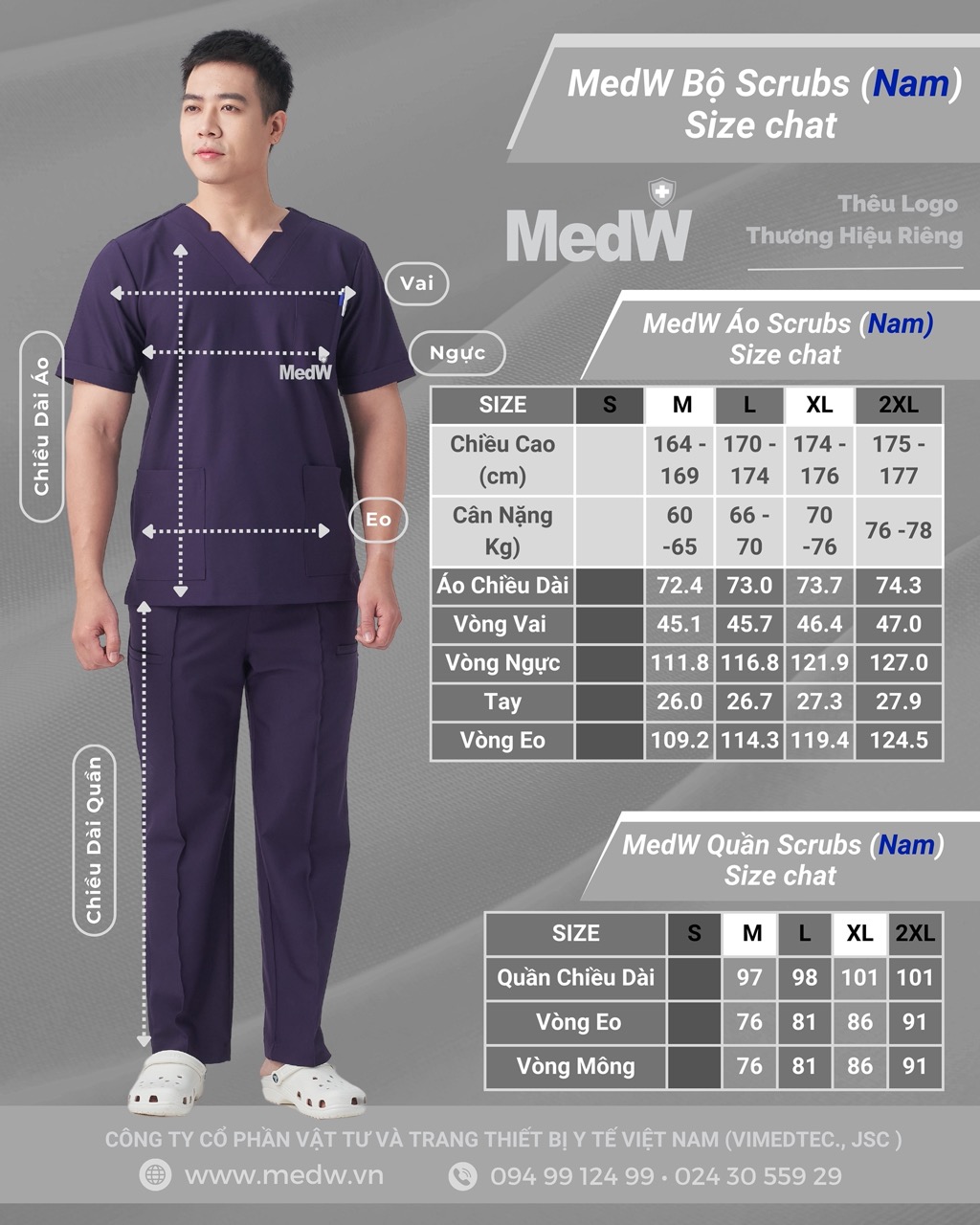 MedW Apollo Scrubs Y Tế Eggplant (Nam) Tím Cà Đậm Bộ Trang Phục Y Tế Bác Sĩ, Điều Dưỡng Phòng Khám Bệnh Viện Thẩm Mỹ Nha KHoa Da Liễu Vật Liệu Y Tế Cotton Xếp Ly Giữ Dáng. Thêu Tên Logo Thương Hiệu