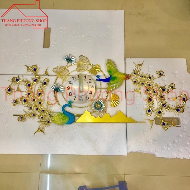 Đồng Hồ Treo Tường - Đồng Hồ Trang Trí Khổng Tước Sum Vầy TP-074