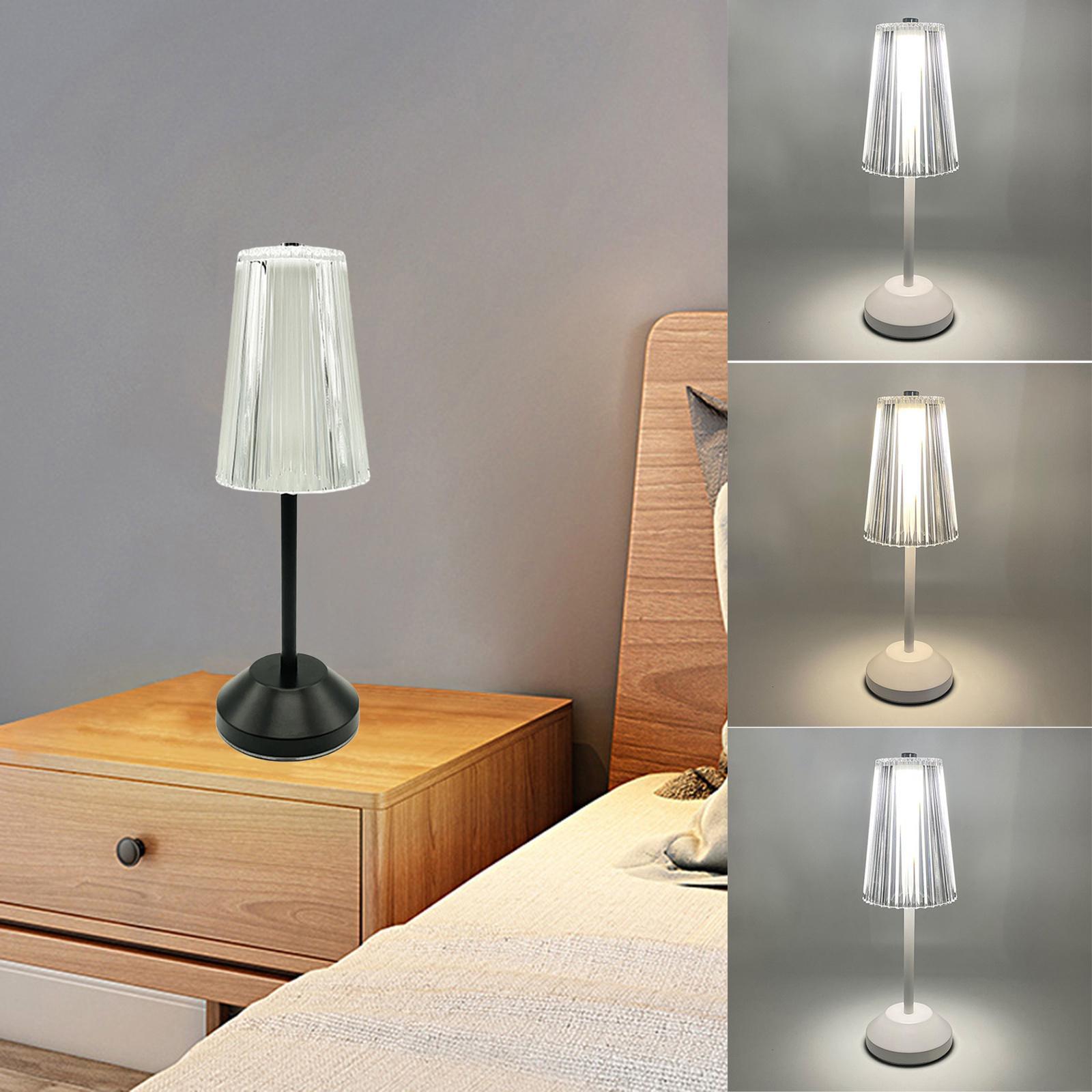 Crystal Table Lamp w/ USB Charging Ports, Night Light Black Base