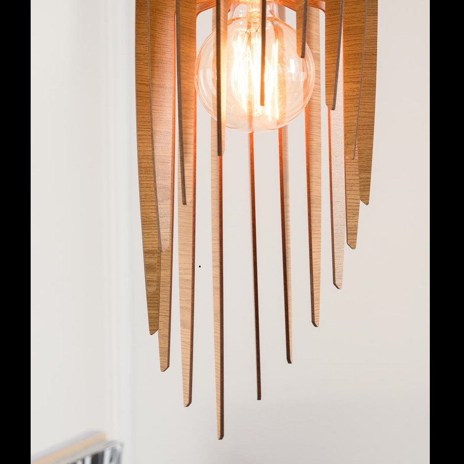 Đèn gỗ thả trần CAO CẤP hiện đại sang trọng 18x63cm chất liệu gỗ trang trí cho phòng khách nhà căn hộ decor nhà quán cafe